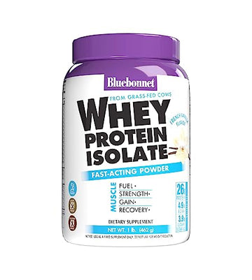 Bluebonnet Nutrition Whey Protein Isolate Powder, 14 Serving, Vanilla, 1 lb BluebonnetUS supplements