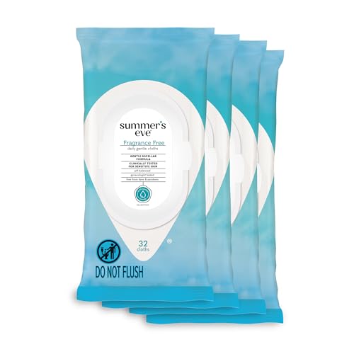 Summer's Eve Fragrance Free Gentle Daily Feminine Wipes, Removes Odor, pH balanced, 32 Count, 4 Pack Summer's EveAu supplements