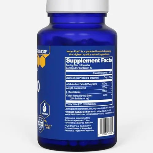 NATURAL STACKS Original NeuroFuel Nootropic Brain Support Supplement - 750mg L-Carnitine & 500mg L-Phenylalanine - Brain Supplement for Memory and Focus* - 75 Focus Pills NATURAL STACKSAu supplements