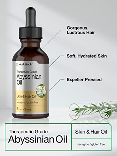 Abyssinian Oil 4 fl oz | Hair and Skin Oil | 2 Pack of 2oz | Paraben, SLS and Fragrance Free HorbäachUS supplements
