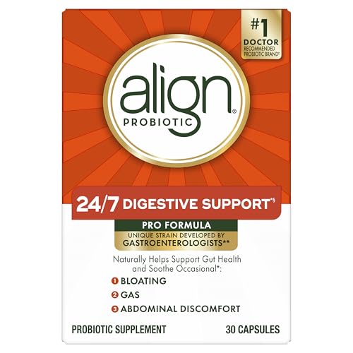 Align Probiotic, Pro Formula, Probiotics for Women and Men, Probiotics for Digestive Health, Men and Womens Probiotic Capsules Help Relieve Occasional Bloating & Gas*, 30 Capsules AlignAu supplements