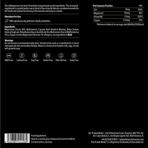 Protein Works - Zinc & Magnesium Supplement Tablets |Added Vitamin B6 | Combats Tiredness & Fatigue Protein WorksUS supplements
