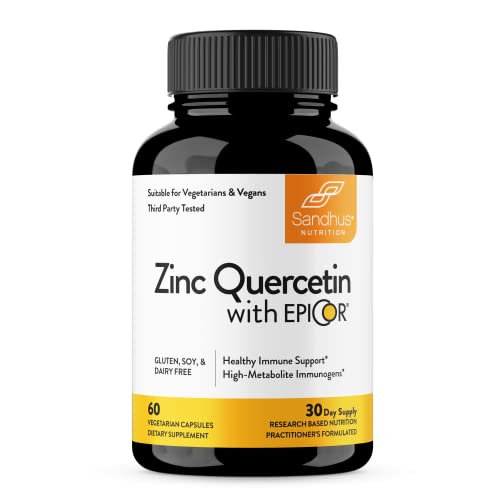Sandhu's Zinc Quercetin with EpiCor® 60 Vegetarian Capsules - Gluten-Free Zinc Sandhu'sUS supplements