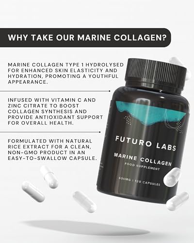 Marine Collagen Capsules 1200mg with VIT C (12mg) and Zinc (1.5mg) - Made in The UK Futuro LabsAu supplements