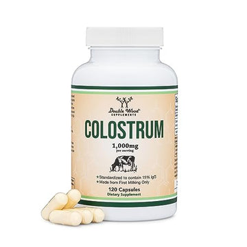 Colostrum Supplement 120 Capsules, 1,000mg per Serving (Bovine Colostrum Powder Double Wood SupplementsUS supplements