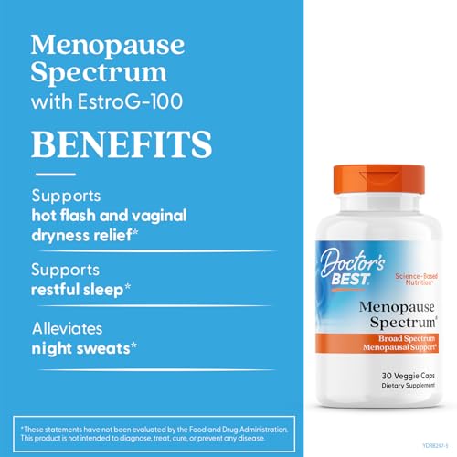 Doctors Best Menopause Spectrum, Broad Spectrum Menopausal Support, Non-GMO, Gluten Free, Soy Free, Vegan 30 Veggie Caps Doctor's BESTAu supplements
