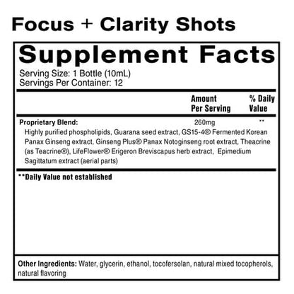 Quicksilver Scientific Focus + Clarity Shots (Box of 12, 10 mL Shots) Quicksilver ScientificUS supplements