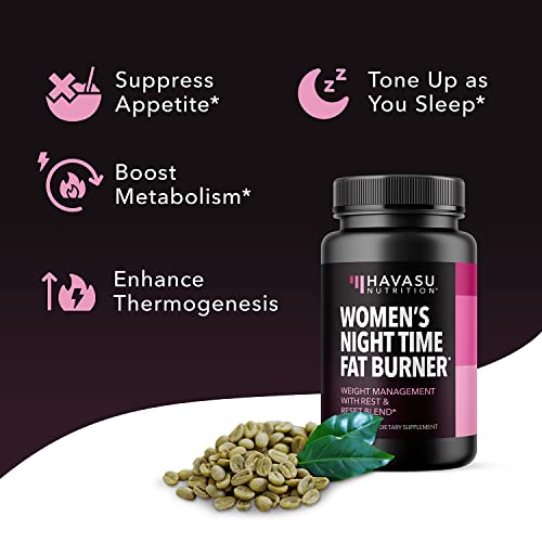 HAVASU NUTRITION Night Time Fat Burner Weight Loss Pills for Women | Appetite Suppressant for Weight Loss (+ Vitamin D, 60 Count) HAVASU NUTRITIONAu supplements