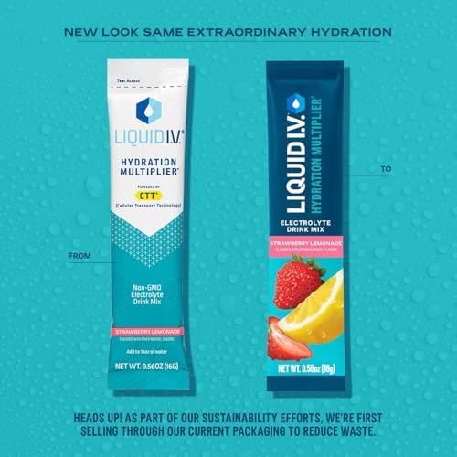 Liquid I.V.® Hydration Multiplier - Strawberry Lemonade | Electrolyte Powder Drink Mix | 1 Pack (16 Servings) Liquid I.V.US supplements