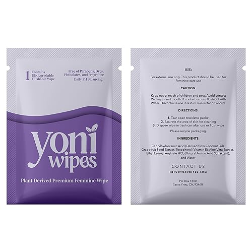 Yoni Wipes - 30 Count Biodegradable & Flushable Feminine Wipes, pH-Balanced, Aloe Vera & Vitamin E Yoni WipesAu supplements