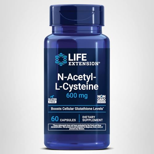 Life Extension N-Acetyl-L-Cysteine (NAC), Immune, Respiratory, Liver Health, NAC 600 mg, Potent antioxidant Support Life ExtensionUS supplements