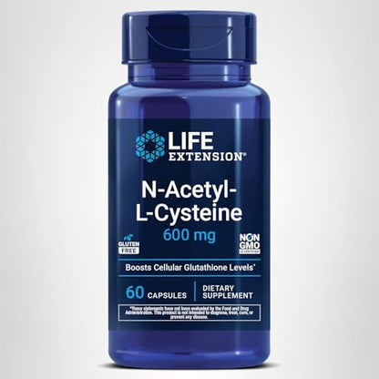 Life Extension N-Acetyl-L-Cysteine (NAC), Immune, Respiratory, Liver Health, NAC 600 mg, Potent antioxidant Support Life ExtensionUS supplements