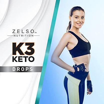 (3 Pack) K3 Keto Drops for Weight Loss - Fat Burner & Metabolism Booster | Advanced Keto ZELSOUS supplements