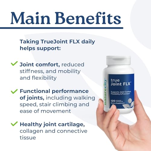 NatureCity True-Joint FLX Joint Supplement Formula (120 Capsules) | TamaFlex, NEM Eggshell Membrane, Levagen+ PEA & CuberUp | Supports Joint Comfort, Flexibility, Mobility, Function & Cartilage Health NatureCityAu supplements