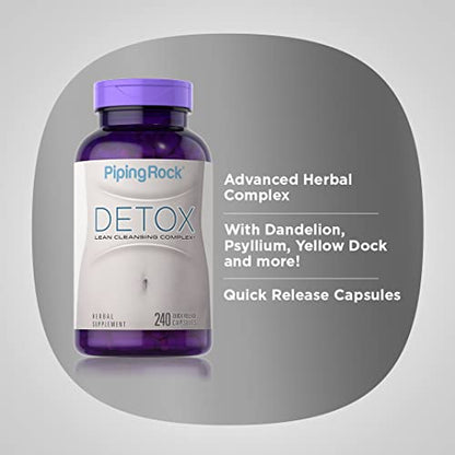 Piping Rock Detox Cleanse Capsules | 240 Pills | Herbal Complex | Lean Formula Piping RockUS supplements