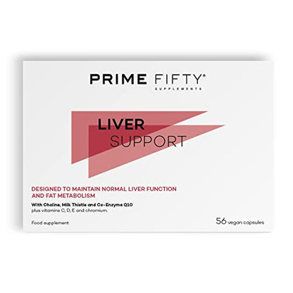 Prime Fifty Liver Support Supplements – 56 Vegan Capsules – Choline & Milk Thistle Supplements FutureYou CambridgeUS supplements