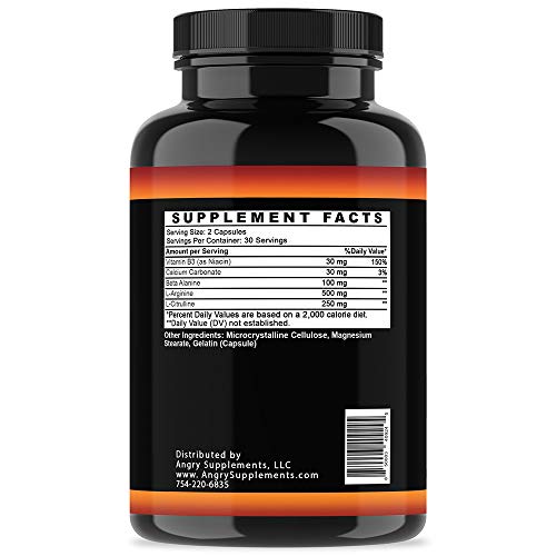 Angry Supplements Monster Test Nitric Oxide Booster Capsules, Extreme N.O Boost Angry SupplementsAu supplements