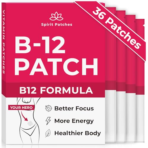 B12 Patches (Pack of 36) - 100% Natural Vitamin Patches for Women, Energy, Focus & Body Spirit PatchesAu supplements