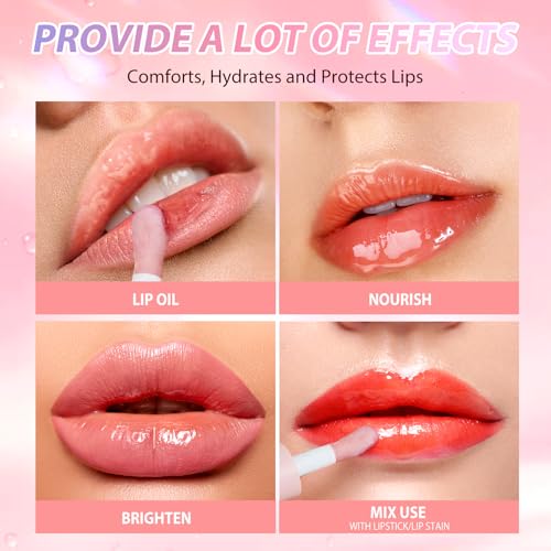 LANGMANNI Moisturizing Lip Oil,No-Sticky Lip Gloss Lip Balm Lip Care,Fruit Flavoured Lip Oil For Dry Lip's Moisturizing Hydrating And Nourishing ((Strawberry)) LANGMANNIAu supplements