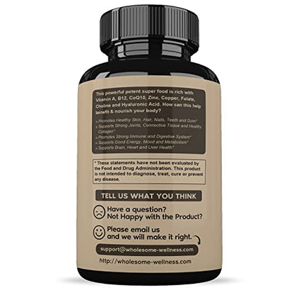 Grass Fed Desiccated Beef Liver Capsules (180 Pills, 750mg Each) - Natural Iron, Vitamin A Wholesome WellnessUS supplements