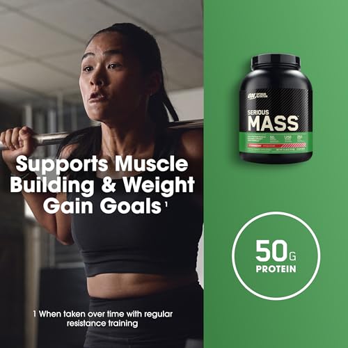 Optimum Nutrition Serious Mass, Weight Gainer Protein Powder with Immune Support Optimum NutritionUS supplements