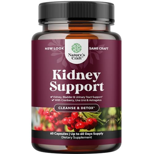 Kidney Support Cranberry Pills for Women and Men - High Strength Kidney Cleanse Detox Natures CraftUS supplements