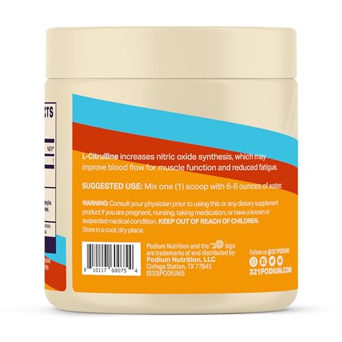 Podium Nutrition, Solos | L-Citrulline, 30 Servings, Unflavored, Boost Athletic Performance Podium NutritionAu supplements