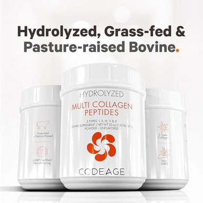Code Age Multi-Collagen Protein Powder Hydrolyzed 20Oz All-in-One Super Bone Broth CodeageUS supplements