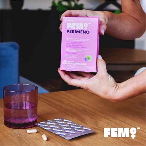 Upsa FEM Perimeno Perimenopause Supplements for Women - Non-Hormonal Pre-Menopause Support for Hot Flashes, Night Sweats, Mood, Sleep & Low Energy - 30 Capsules UpsaAu supplements