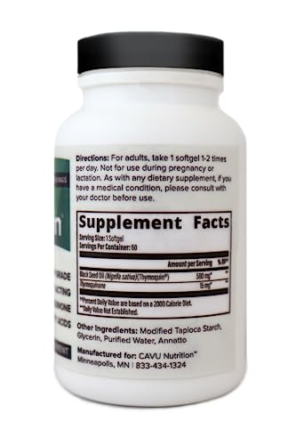 ThymoQuin Cold Pressed Black Seed Oil | Only Patented USP-Grade Clinically Researched ThymoQuinAu supplements
