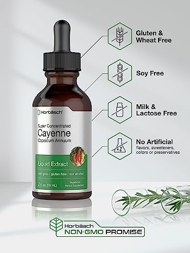 Cayenne Pepper Liquid Extract | 2 fl oz | Vegetarian, Non-GMO, Gluten Free Supplement HorbäachAu supplements