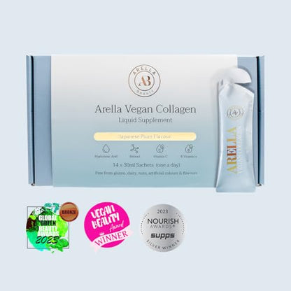 Arella Beauty Vegan Liquid Collagen Supplement - Japanese Plum Flavour - 14 x 30 ml Arella BeautyUS supplements