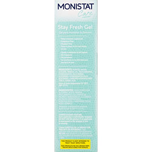 Monistat Stay Fresh Gel, Odor Eliminating Gel for Feminine Care, Fragrance Free Vaginal Gel, Prefilled MonistatAu supplements