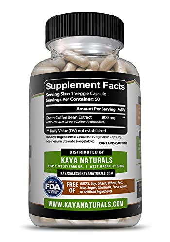 Kaya Naturals Green Coffee Bean 60ct - Weight Management Kaya NaturalsUS supplements