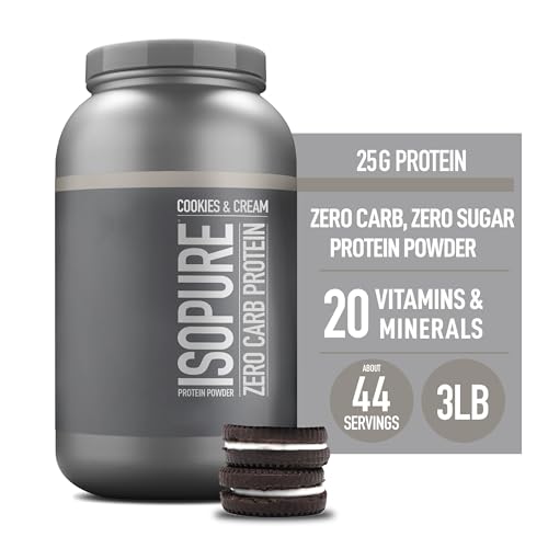 Isopure Protein Powder, Zero Carb Whey Isolate with Vitamin C & Zinc for Immune Support IsopureUS supplements