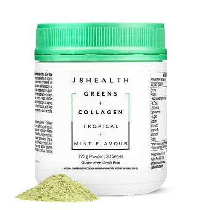 JSHealth Super Greens Powder - Greens & Collagen Powder - Superfood Powder with Marine Collagen Peptides JSHealthUS supplements