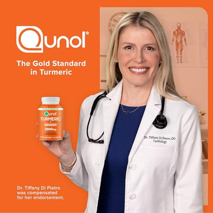 Qunol Turmeric Curcumin with Black Pepper & Ginger, 2400mg Turmeric Extract with 95% Curcuminoids, Extra Strength Supplement QunolUS supplements