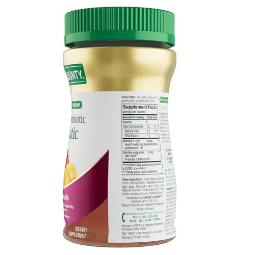 Nature’s Bounty Pre + Pro + Postbiotic Gummies for Digestive Health, Immune Support - Probiotic Gummies for Gut Health, Tropical Mango Flavor, 30 Ct Nature's BountyAu supplements