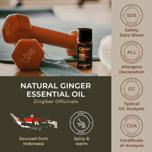 Gya Labs Ginger Oil for Comfort - Natural Ginger Essential Oil for Massage Oil - Ginger Oil Gya LabsUS supplements