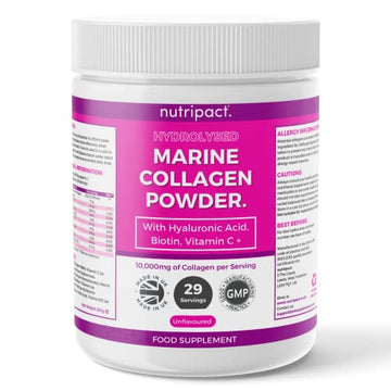 Hydrolysed Marine Collagen Peptides Powder with Hyaluronic Acid, Biotin, Vitamin C & B Vitamins – 10,000mg Collagen nutripactAu supplements