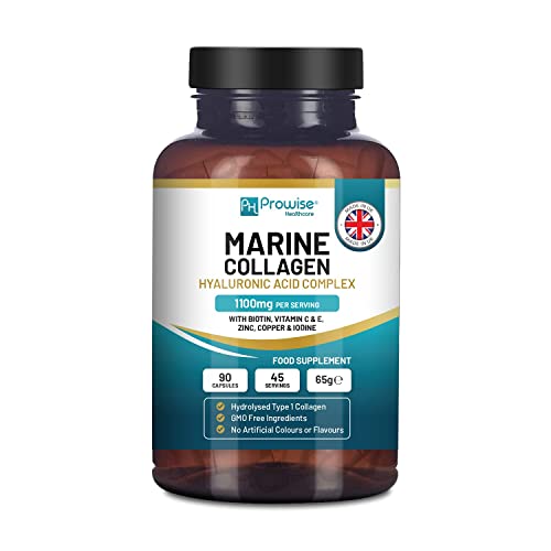 Marine Collagen with Hyaluronic Acid 1100mg | 90 Collagen Capsules High Strength for Women & Men PH PROWISE HealthcareAu supplements