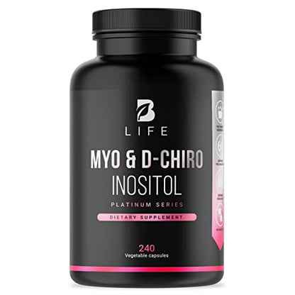 Myo-Inositol & D-Chiro Inositol by B Life - 240 Capsules | Made in USA | 40:1 Ratio B Life CompanyUS supplements