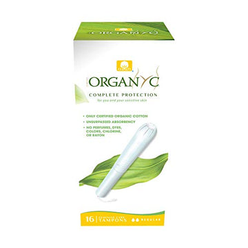 ORGANYC Hypoallergenic 100% Organic Cotton Internal Tampons with Applicator, REGULAR, 16-count OrganycAu supplements