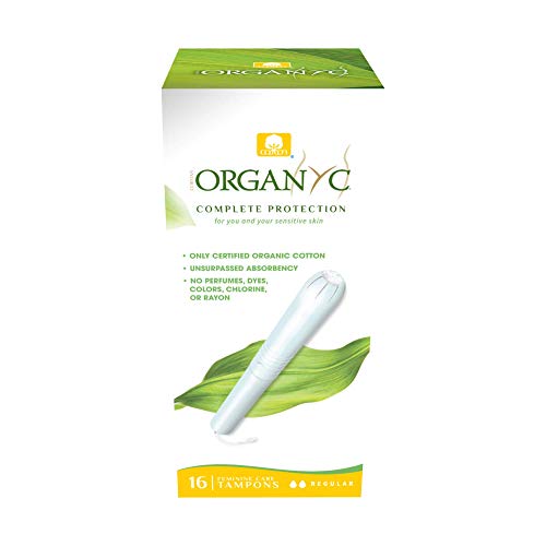 ORGANYC Hypoallergenic 100% Organic Cotton Internal Tampons with Applicator, REGULAR, 16-count OrganycAu supplements