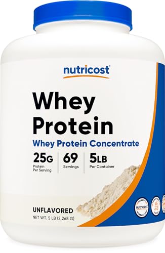 Nutricost Whey Protein Powder, Unflavored, 5 pounds - from Whey Protein Concentrate NutricostUS supplements