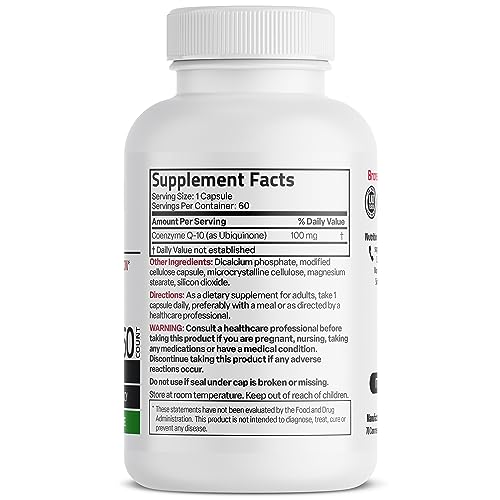 Bronson CoQ10 100 MG High Potency Cellular Energy Production, 60 Vegetarian Capsules BronsonUS supplements