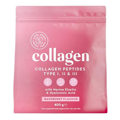Collagen Powder with Hyaluronic Acid 400g - Premium Bovine Collagen Type I, II, III Alpha FoodsUS supplements