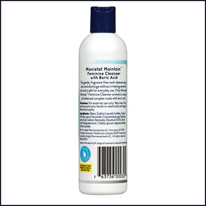Monistat Boric Acid Feminine Cleanser, Fragrance Free Feminine Wash, 10 Fl MonistatUS supplements