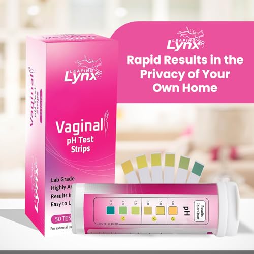 5-Minute Vaginal pH Test Kit for Women - 50 Premium-Quality Vaginal Heath pH Test Strips Included Leaping LynxAu supplements