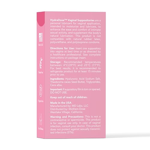 Mother's Dose Hyaluronic Acid Suppository HydraDose- Hormone Free Moisturizer MOTHER·S DOSEAu supplements